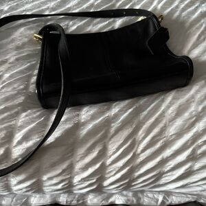 Coach Black Shoulder Bag with Gold Accents